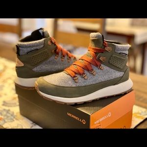 Hightop leather/wool boots - warm sturdy & cute!